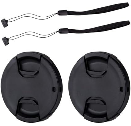KE88FENG For jjc - 2 Tapas for Lentes de cámara, Soporte for Lentes de 49 mm, 52 mm, 55 mm, 58 mm, 62 mm, 67 mm, 72 mm, 77 mm, 82 mm, Accesorios for SLR, DSLR, for Canon y for Nikon(62mm)