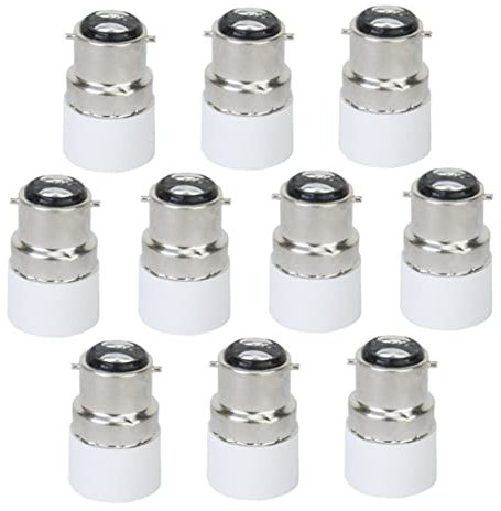 10 adaptateurs d'ampoule B22 vers E14 LED Adaptateur de lampe à vis Adaptateur de support de lampe Convertisseur de connecteur B22 vers E14 Adaptateur de base de douille Convertisseur B22 vers E1