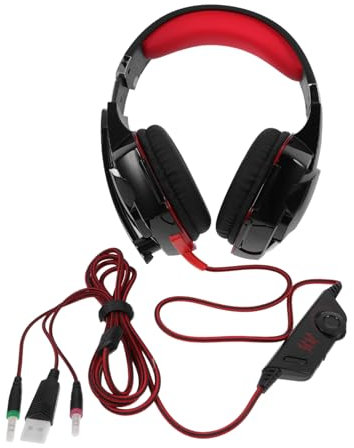 Artibetter Casque De Jeu USB avec Surround Microphone Et Lumière LED Noir Et Rouge Confort Optimal Et Basses Profondes pour Gamers