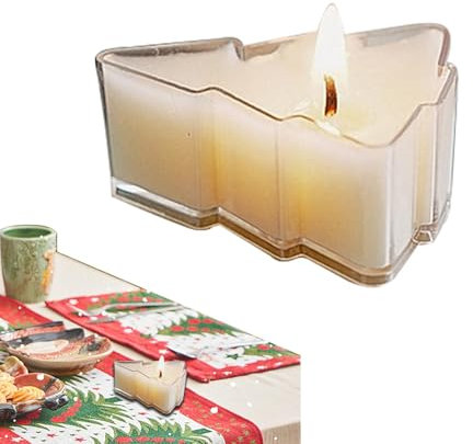 Velas de té perfumadas,vela perfumada del árbol de Navidad | Velas en forma de árbol pequeño Velas de té navideñas: velas únicas de aromaterapia, velas de para interiores y