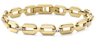 Viceroy Fashion - Pulsera de Mujer Chic REF. 15162P01012 en Acero IP Dorado con Eslabones y Circonitas Blancas - Joyería Elegante y Sofisticada, Largo 17,5 + 1,5 cm