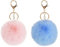 2 Stücke SchlüSselanhäNger PlüSch, Damen TaschenanhäNger ,Taschen AnhäNger Aesthetic Tasche Pom Bommel , Keychain für Puschel Plush PlüSchanhäNger PlüSchball Flauschig Ring Pompom flauschigen fluffy