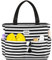 HOMESPON Große Strandtasche Damen mit Reißverschluss Wasserdicht Badetasche XXL Familie Beach Tote Bag, Schwarze/Weiß Gestreift