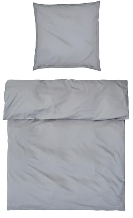 Möve Luxury Bettwäsche-Set 155x220 cm + 80x80 cm aus 100% Baumwolle, Grey