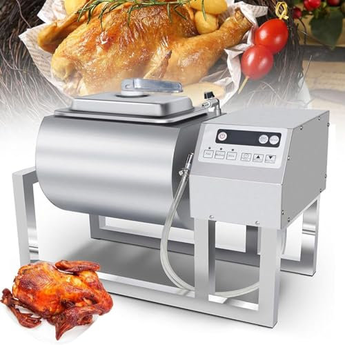 LQQYJSM Vakuum-Tumbler-Marinator, 36 Lb/18 L Fleisch-Tumbler-Marinator, Gemüse-Mariniermaschine Mit Bidirektionaler Rotation Und 3-Gang-Steuerung, 1-99 Minuten Timing Für Rind-, Schweine-, Hammel