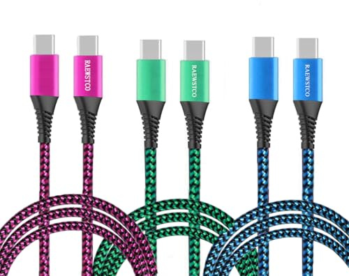 3Stück USB-C-auf-C-Kabel, PD-kompatibel, 60W Schnellladekabel Typ C auf Typ C, extrem langlebig, kompatibel mit iPhone 16/15 Serie ,Galaxy Serie, MacBook, iPad Pro/USB-C-Modellen (0.5M+1M+1.5M)