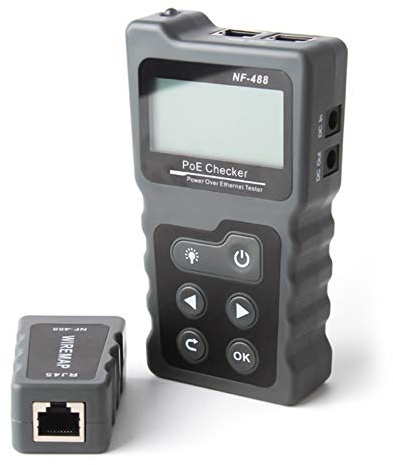 NF-488 Network Cable Tester PoE del tester tramite Ethernet Cat5 Cat6 Lan Tester Strumenti di rete PoE switch test Cable Tester