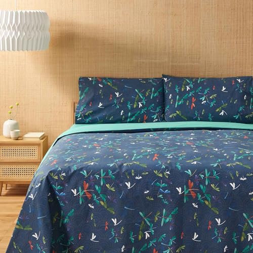 Bassetti Completo Copripiumino letto Singolo Una Piazza Sacco Copripiumino + Lenzuolo sotto + 1 federe in puro Cotone Double-Face Reversibile Bali B1