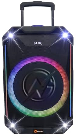 N-Gear The Flash 1040 Tragbarer Bluetooth Party Lautsprecher Karaoke Set mit 400W Spitzenleistung 5400mAh Akku RGB LED Lichtshow und Mikrofon für EIN kompaktes und mobiles Sound-Erlebnis überall.