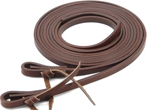 Jeereal Extra schwere, geteilte Zügel, schweres Ölgewicht, eingebrochen, 1,27 cm breit, geschmeidige Lederzügel
