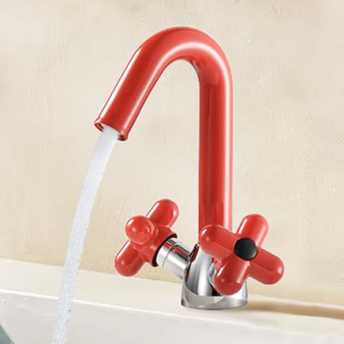 HXYhydrypd Waschbecken Armaturen, Zweigriff Badezimmer Wasserhahn, Mischbatterie Bad für Wohnmobil-Bauernhausküche