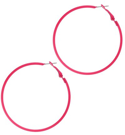 Große Dünne Creolen Damen,80er 90er Jahre Ohrringe Damen,Party Pink Minimalist Round Earrings,Mode Neon Ohrringe,60 Mm Große Kreisohrringe,Geeignet für Halloween Weihnachten Hochzeiten Party und Bälle
