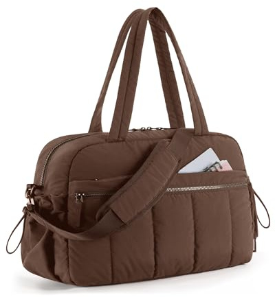 BAGSMART Puffer Reisetasche, Sporttasche Damen 24L Weekender Wickeltasche | Wasserabweisend Travel Bag Handgepäck Gym Bag Kliniktasche Geburt Krankenhaustasche Mit PVC Nasse Tasche Für Fitness