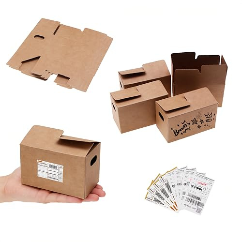 OYAYUN 8 Stück Miniatur Umzugskartons, 8x4,3x5cm, Miniatur Deko Versandkarton Wichtelzubehör Pappschachtel für Wichtelszenen | Basteln | DIY Puppenhäuser Dekor