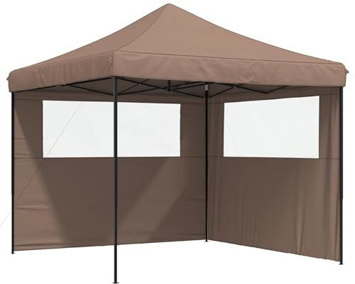 vidaXL Party-Zelt Braun 292 x 292 x 315 cm Oxford-Stoff, Garten und Terrasse, modernes Party-Zelt, schnell aufzustellen, tragbarer Sonnenschutz für Outdoor-Events