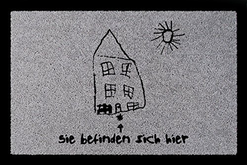 Interluxe TÜRMATTE Fußmatte SIE BEFINDEN Sich Hier [ Haus ] Spruch Lustig Viele Farben Hellgrau