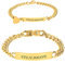 aplusashop ID Edelstahl Armbander mit Gravur nach Wunsch Partnerarmbänder Nr.3 mit Box NEU (Gold)