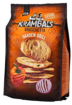 Krambals Bruschetta Brotchips – Garden Grill aromatisiertes gesundes Knabbergebäck, 70 g (12 Stück)