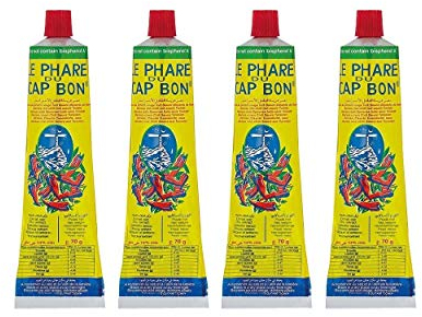 Pamai Pai® Viererpack: 4 x 70g Harissa Paste Tube Tunesien Le Phare du Cap Bon Harissapaste