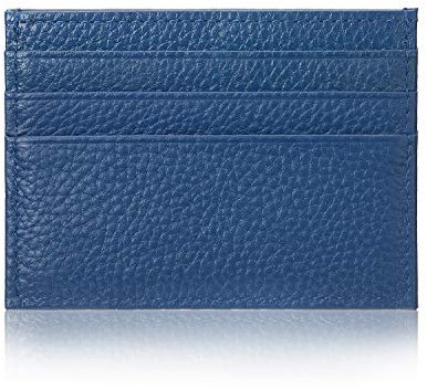 YEHMAN Porte Carte Bleu en Cuir de Vachette véritable 7 emplacements Carte de crédit Minimaliste Ultra Plat pour Veste, Pantalon …