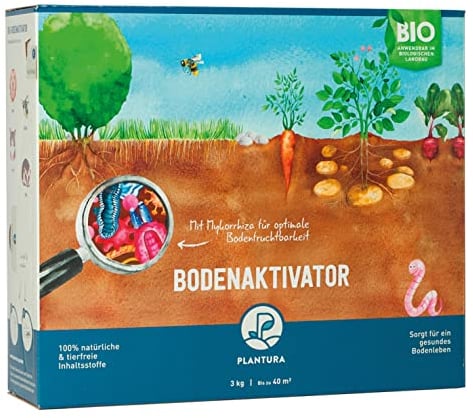 Plantura Bio-Bodenaktivator, mit lebenden Mykorrhiza-Pilzen, Langzeitwirkung, 3 kg für 40 m²