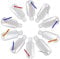 Refillable Plastic Bottles with Flip Top 50ml Travel Size Belt Clip Hook Carabiner Mini Liquid Gel Portable Dispenser Leakproof Container (Pack of 10)