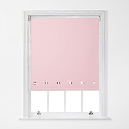 A.Unique Stylish Home Trimmable Square Eyelet Roller Window Blind in a Variety of Colours and Sizes - 2FT - Pink - 60cm (W) x 170cm (L) | 23.6 (W) x 66.9 (L)