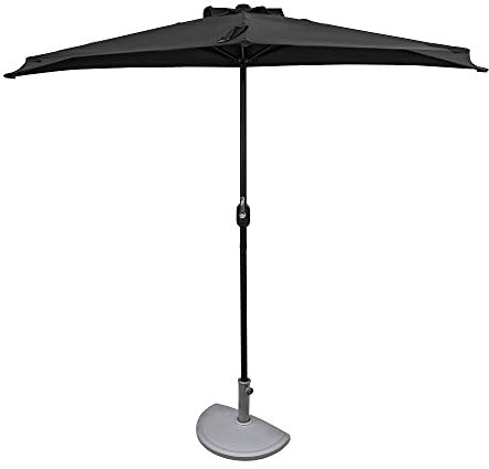 Island Umbrella Lanai Half Umbrella, Slate Gray, 9', Modern