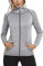 Sykooria Damen Sweatjacke Langarm Trainingsjacke Laufjacke Hoodie Leichte Atmungsaktiv Sportjacke voll Zip Kapuzenjacke mit Daumenloch und Seitentasche Fitness