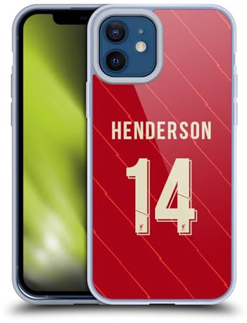 Head Case Designs Offizielle Liverpool Football Club Jordan Henderson 2021/22 Spieler Home Kit 2nd Gruppe Soft Gel Handyhülle Hülle kompatibel mit Apple iPhone 12 / iPhone 12 Pro