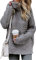 Imuedaen Pullover Damen Elegant Rollkragenpullover Langarm Strickpullover Lässiges Stricken Pulli Winter Sweatshirt Oberteile (A Grau, M)