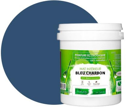 BOX DECO COULEURS Pintura de pared natural ecológica con aspecto mate interior Natura – 1 l/13 m², azul carbón