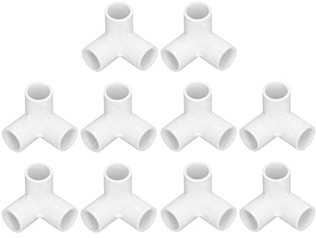 Raccord PVC 3 Voies 20mm - Connecteur d'Angle en Plastique pour Tuyaux d'Eau Meubles (Blanc)