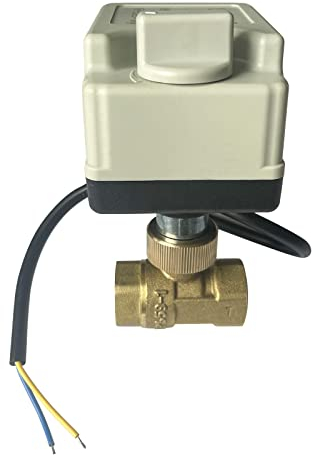 Nimomo 2 Wege Motorkugelhahn, DC 12V‑24V 2 Wege Elektrischer Kugelhahn, DN15 -1/2Zoll Elektrisch Kugelventil 2-Draht Motorventil Normalerweise Geschlossen Motorkugelventil Elektrische Zonenventil