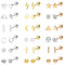 Kakonia 18 Paar Ohrstecker aus chirurgischem Edelstahl für Damen Herren 20G Knorpelohrringe Ohrstecker Kreuz Mond Stern Kleine Ohrstecker Schwarzgold Ohrringe mit flacher Rückseite Mehrfarbig