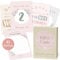 Mintkind ® Meilensteinkarten Baby | Wundervolles Geschenk zur Geburt | Baby Meilensteinkarten für Mädchen und Junge | 32 Baby Monatskarten im Set für zauberhafte Baby Fotos (Blumen)