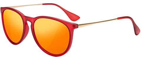 kunchu Sonnenbrille-Damen-Polarisierte-Sonnenbrille-Rund-UV400-im-Retro-Sonnenbrille-für-Damen & Herren Schutz Vintage