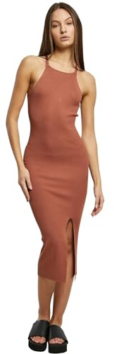 Urban Classics Damen Ladies Midi Rib Knit Crossed Back Dress