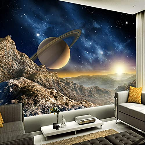 Wandbild 3D Tapete Peel And Stick Weihnachtsdekor Selbstklebend Abnehmbar - Universum Galaxie Weltraum Planet Malerei - Tapete Einfach Zu Verwenden Für Tv- Und Sofa-Hintergrundwände. 400(B)x280(H)cm