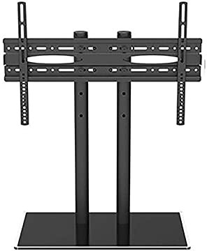 Support TV de Table pour écran de 32 à 65 Pouces Base en Verre trempé, Support de Moniteur TV Universel (Couleur : Noir) Good