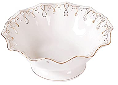 Plateau à Fruits Assiette de Fruits Creuse Trace Or, Bol à Salade en céramique, décoration de Vaisselle Plateau de Rangement de collations de Bonbons, décoration de Salon (Taille :