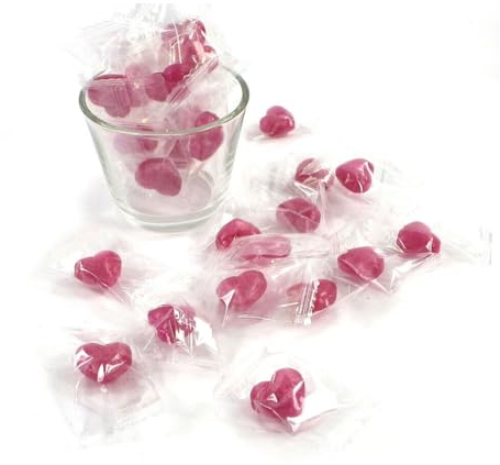 130x Herz Bonbon Bombom Gastgeschenk Hochzeit HerzBonbon rote Herzen Kirschgeschmack