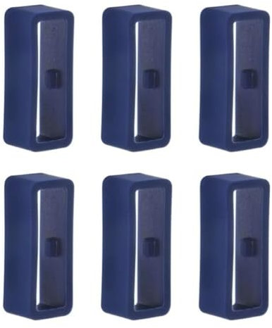 6Pcs Blue Silicone Watch Band Loop 16mm 18mm 20mm 22mm 24mm 26mm, Replacement Watch Band for Garmin Fenix7 Loop Bracelet Holder, Smartwatches Keeper, Locking Ring, Watches