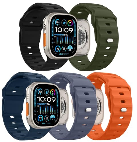 MoKo 5PZS Ocean Correa para Apple Watch Ultra2 49mm 46mm 45mm 44mm 42mm para Hombres y Mujeres,Silicona Pulsera Deportiva Correa para iWatch Serie 10 9 8 7 6 5 4 3 SE Ultra2,Multicolor D