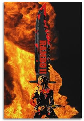 Rambo 2 Creative Art Poster Dekorative Malerei Leinwand Wandkunst Wohnzimmer Poster Schlafzimmer Malerei,Wandkunst Bilddruck Moderne Familienzimmer Dekor 12x18inch(30x45cm)