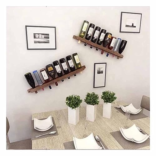 Casier à vin mural en bois, étagères flottantes rustiques, porte-bouteille de vin, organisation de cuisine et stockage de vin pour bar, rangement, décoration murale de salle à manger (couleur :