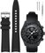 REBANDACE Armband für MoonSwatch Uhr, Gebogenes Silikon-Ersatzarmband für Omega X Swatch Speedmaster Moonswatch Uhr 20mm, Weiches Swatch Omega Armband für Männer und Frauen (Schwarz)
