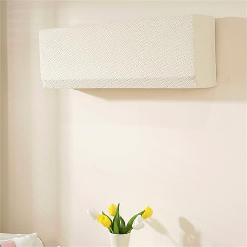 Morbuy 2pc Housse Élastique Climatiseur, Jacquard Coque de Protection Climatiseur Couvre, Intérieur Couvercle du Climatiseur, Cache-Poussière Air Conditionné Décoration (Beige,90-110 cm)