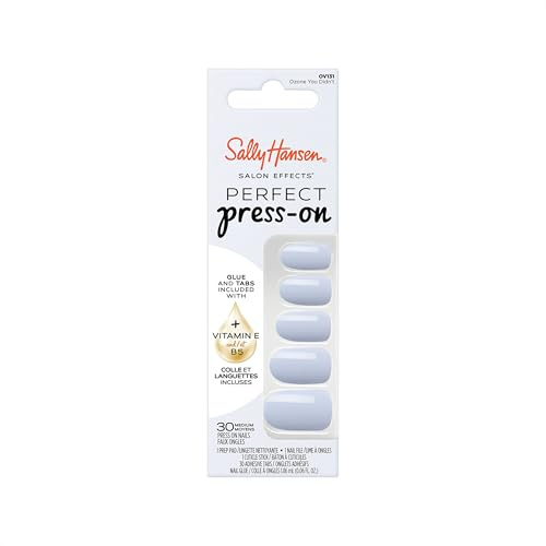 Sally Hansen Salon Effects Perfect Press On Nails, Ozone You Didn't, Easy to Apply with Adhesive Tabs & Glue, Manicure at Home, 30 Pcs