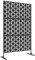 Outsunny Decorative Garden Privacy Screen with Stand, 6.5FT Freestanding Metal Outdoor Divider, Decorative Privacy Panel with Expansion Screws for Garden Pool Hot Tub, Grid Style, Black